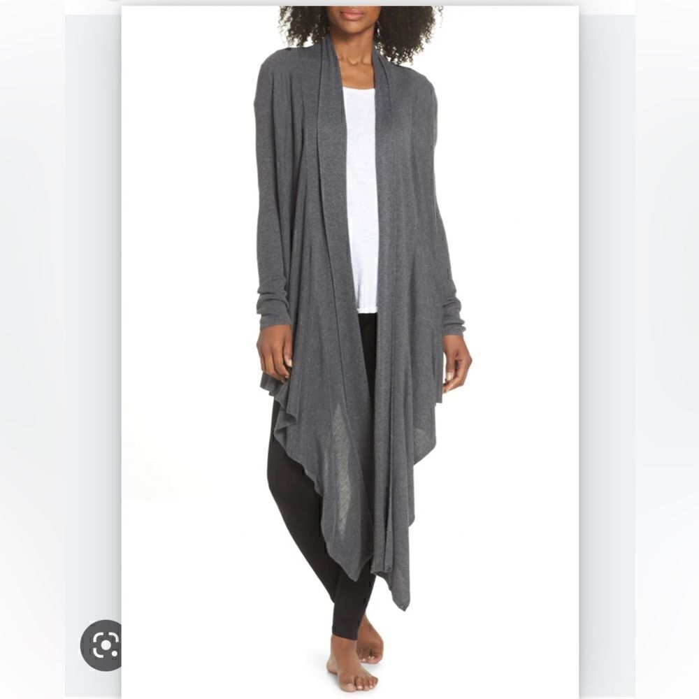 Caslon Off Duty Gray Long Convertible Cardigan